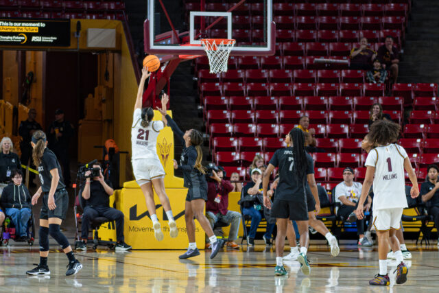 ASU McKinna Brackens for a left handed layup